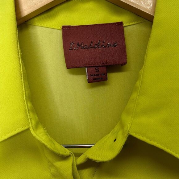 I. Madeline Lemon 🍋 Green Blouson Mini Sleeveless Dress Size Small - Picture 4 of 10